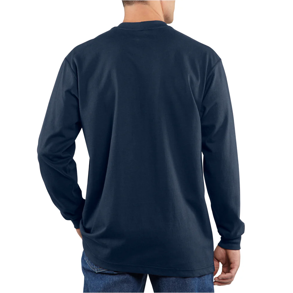 FR FORCE COTTON LONG SLEEVE T-SHIRT - 410-Dark Navy | Carhartt 100235 - Image 3