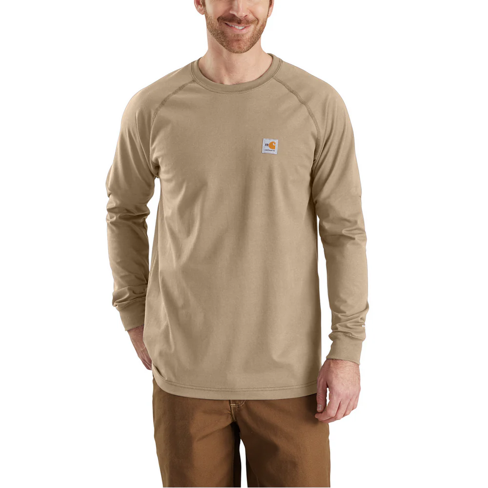FR FORCE LONG SLEEVE T-SHIRT - 250-Khaki | Carhartt 102904 - Image 2