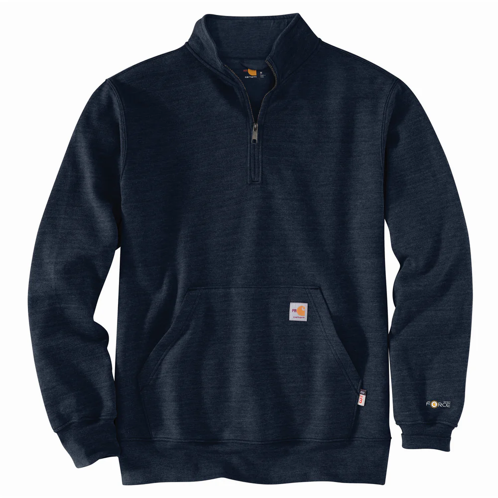 FR FORCE ORIGINAL FIT MIDWEIGHT MOCK SWEATSHIRT - I26-Navy | Carhartt 105028