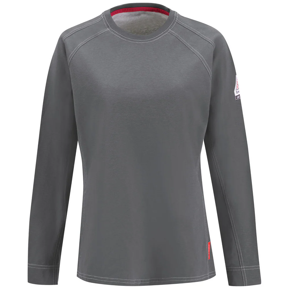 FR IQ SERIES COMFORT KNIT LONG SLEEVE T-SHIRT - CH-Charcoal | Bulwark QT31