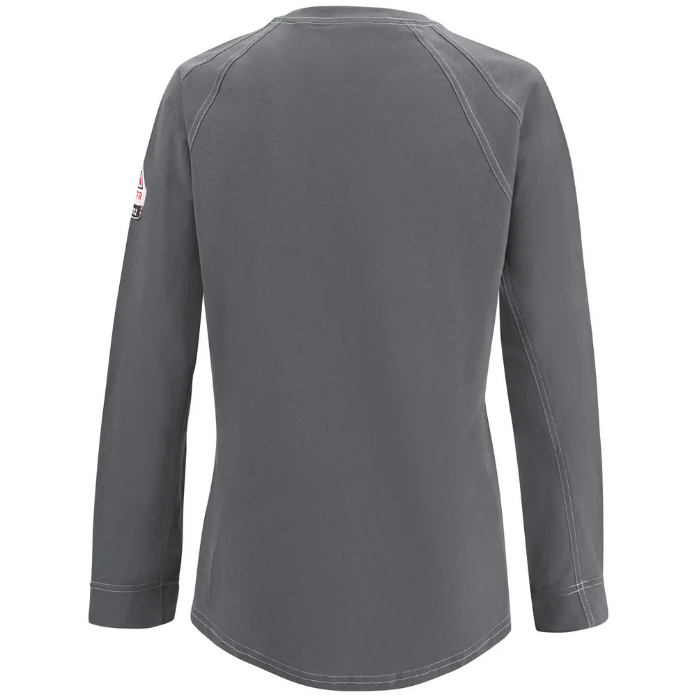 FR IQ SERIES COMFORT KNIT LONG SLEEVE T-SHIRT - CH-Charcoal | Bulwark QT31 - Image 2