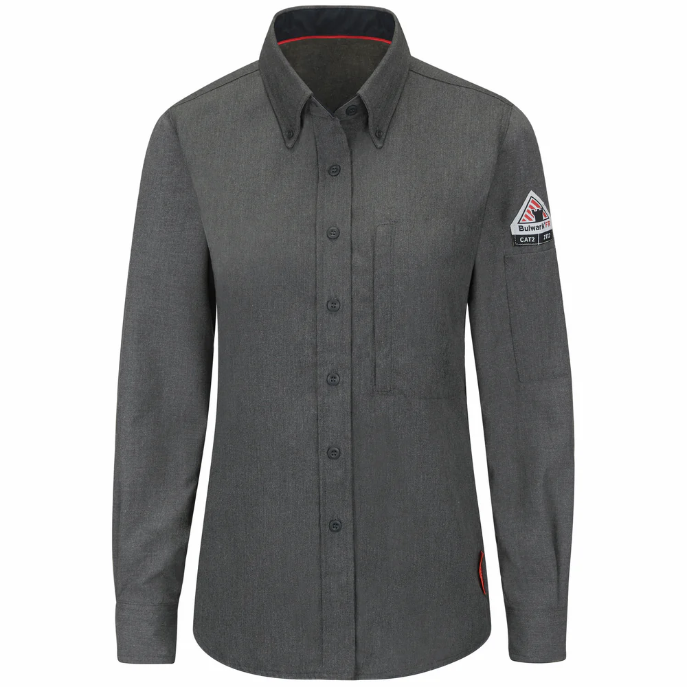 FR IQ SERIES COMFORT WOVEN LONG SLEEVE SHIRT - DG-Dark Grey | Bulwark QS51