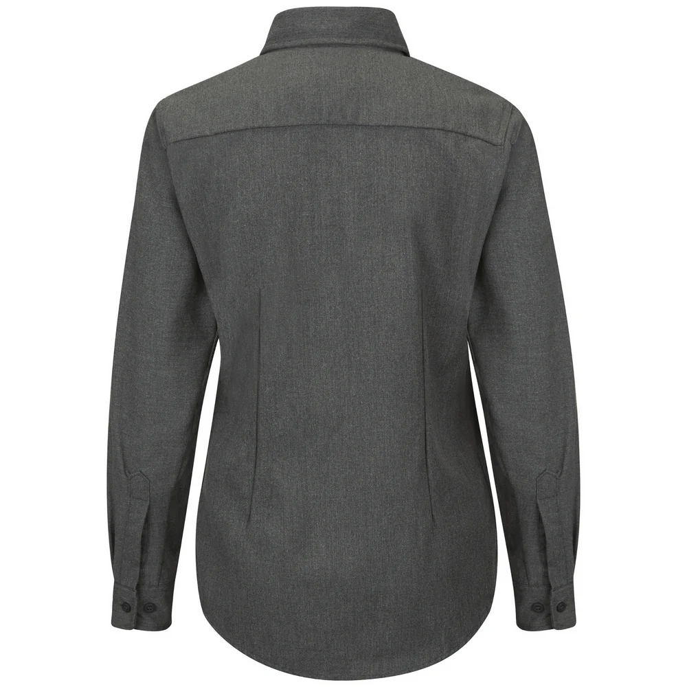 FR IQ SERIES COMFORT WOVEN LONG SLEEVE SHIRT - DG-Dark Grey | Bulwark QS51 - Image 2
