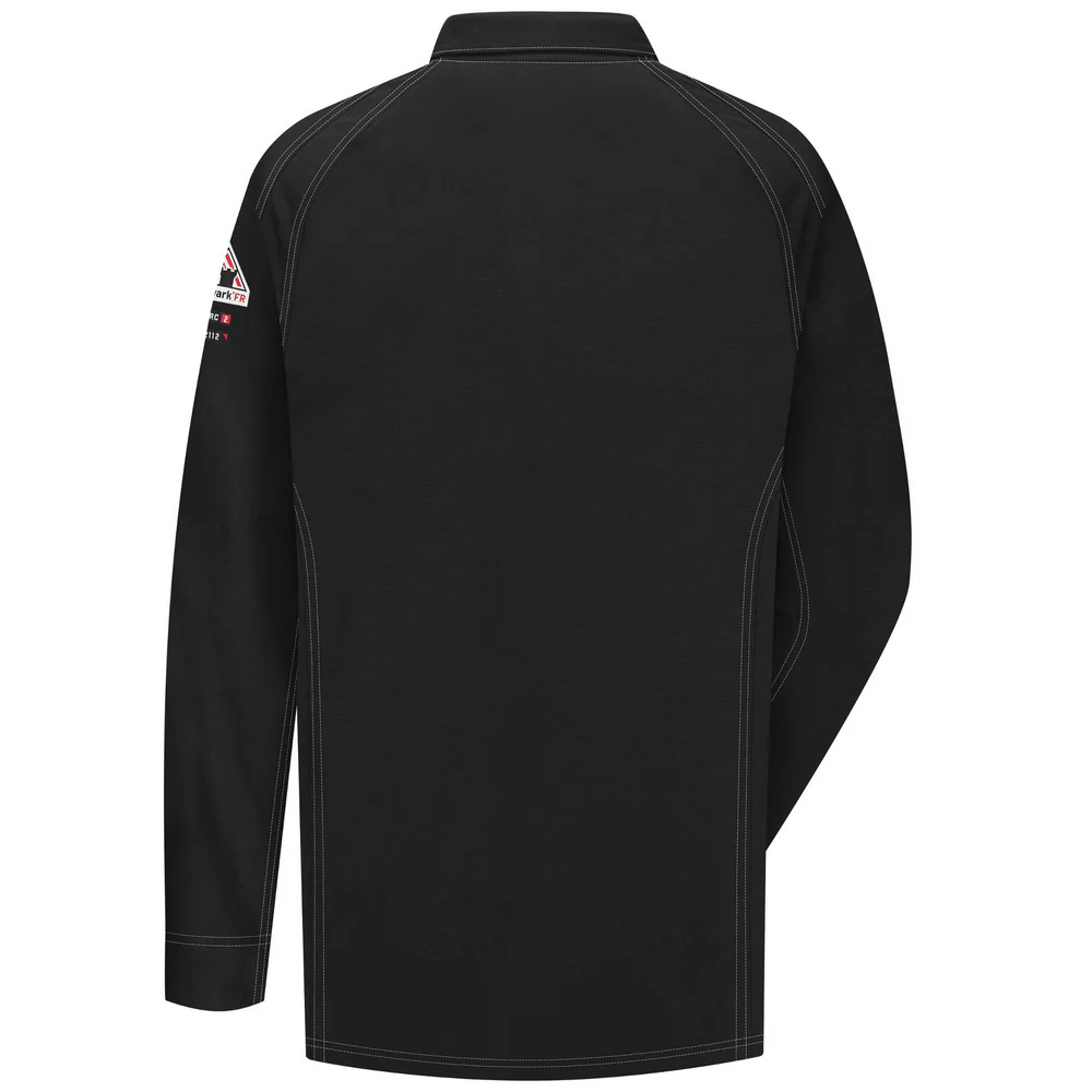FR IQ SERIES LONG SLEEVE POLO - BK-Black | Bulwark QT12 - Image 2