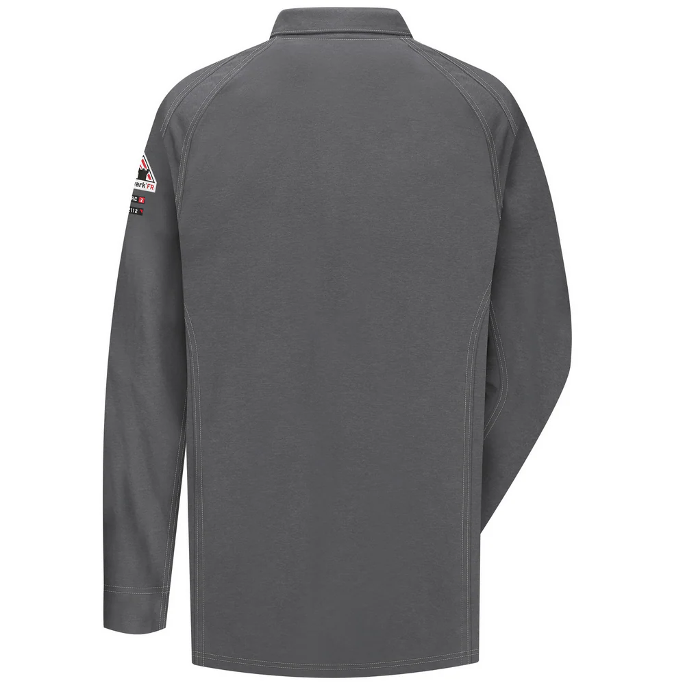 FR IQ SERIES LONG SLEEVE POLO - CH-Charcoal | Bulwark QT12 - Image 2