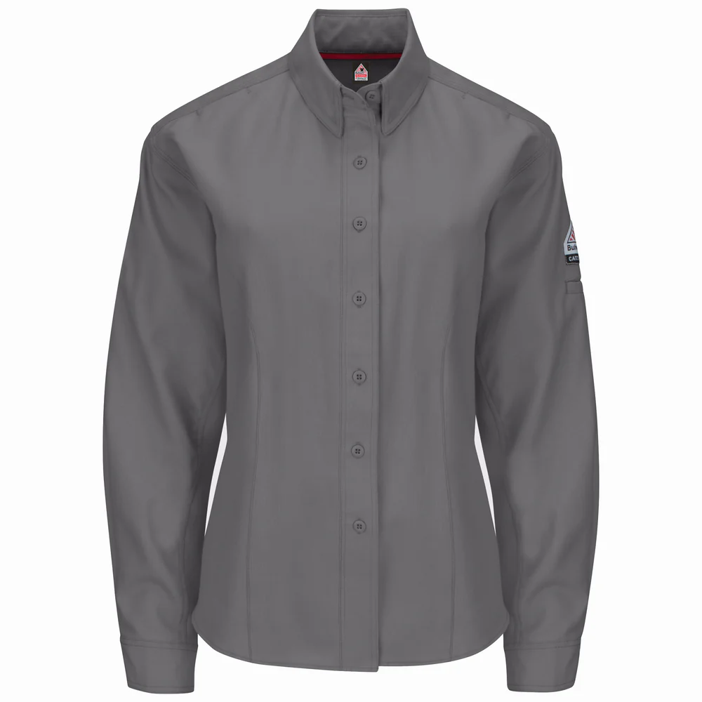 FR IQ SERIES LONG SLEEVE SHIRT - GY-Grey | Bulwark QS41