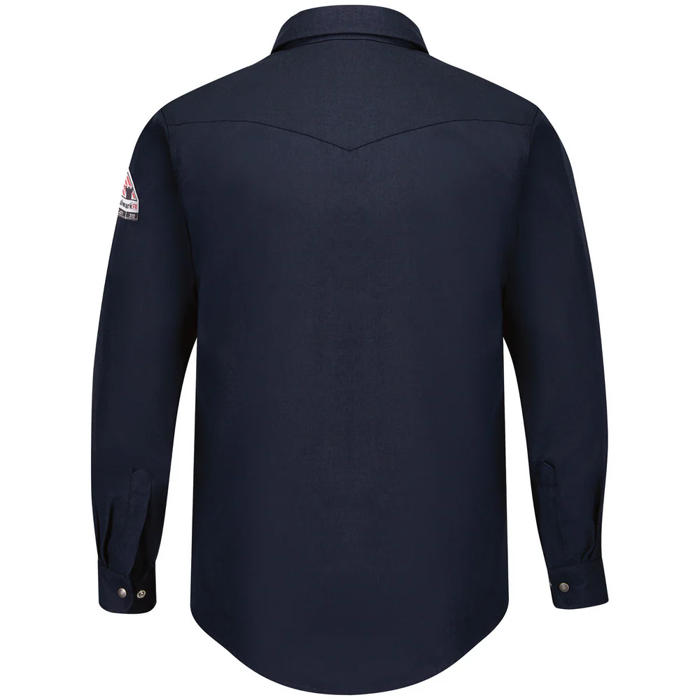 FR LIGHTWEIGHT NOMEX SNAP-FRONT SHIRT - NV-Navy | Bulwark SNS2 - Image 2