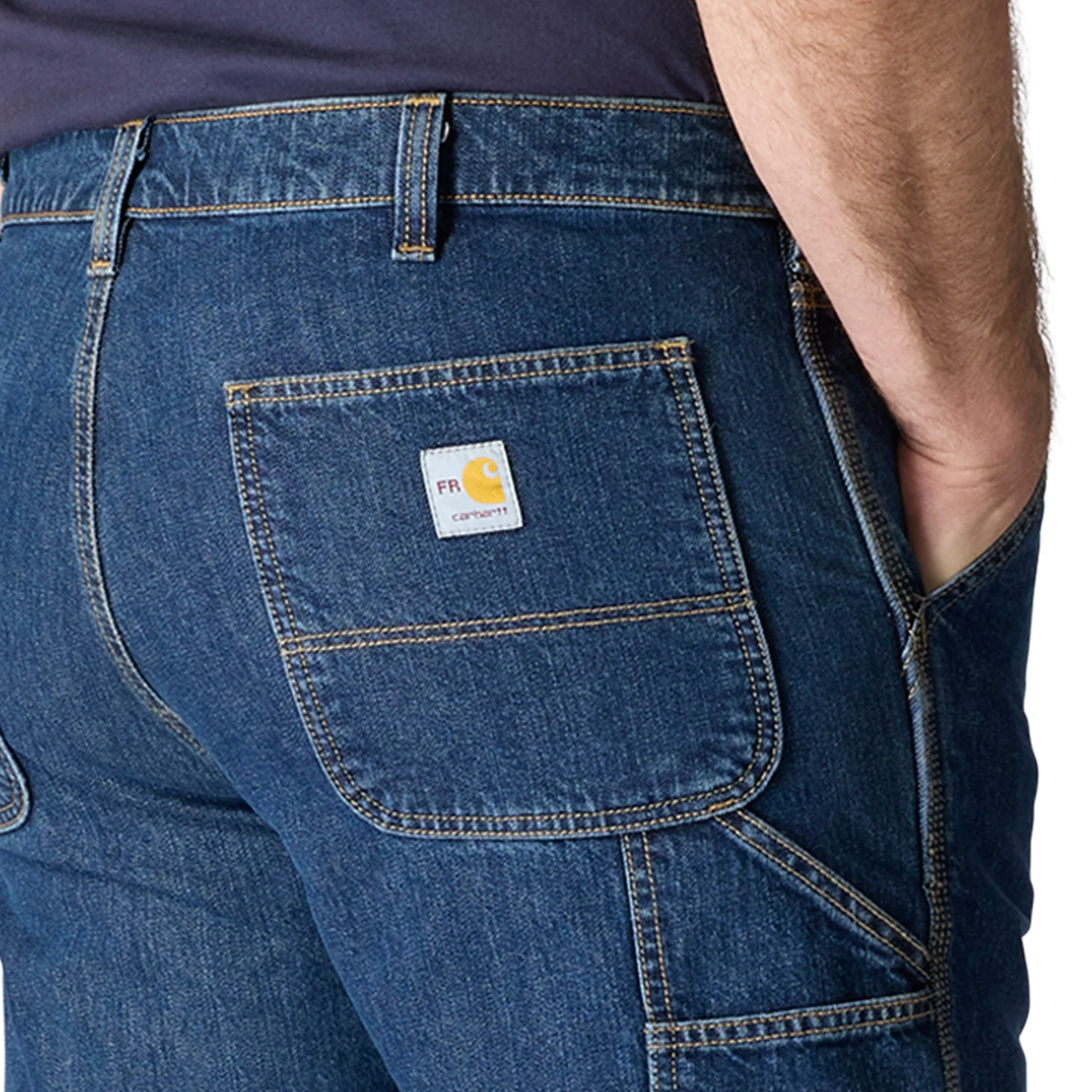 FR Loose Straight Denim Dungaree - HR9-Alder | Carhartt 107229 - Image 2