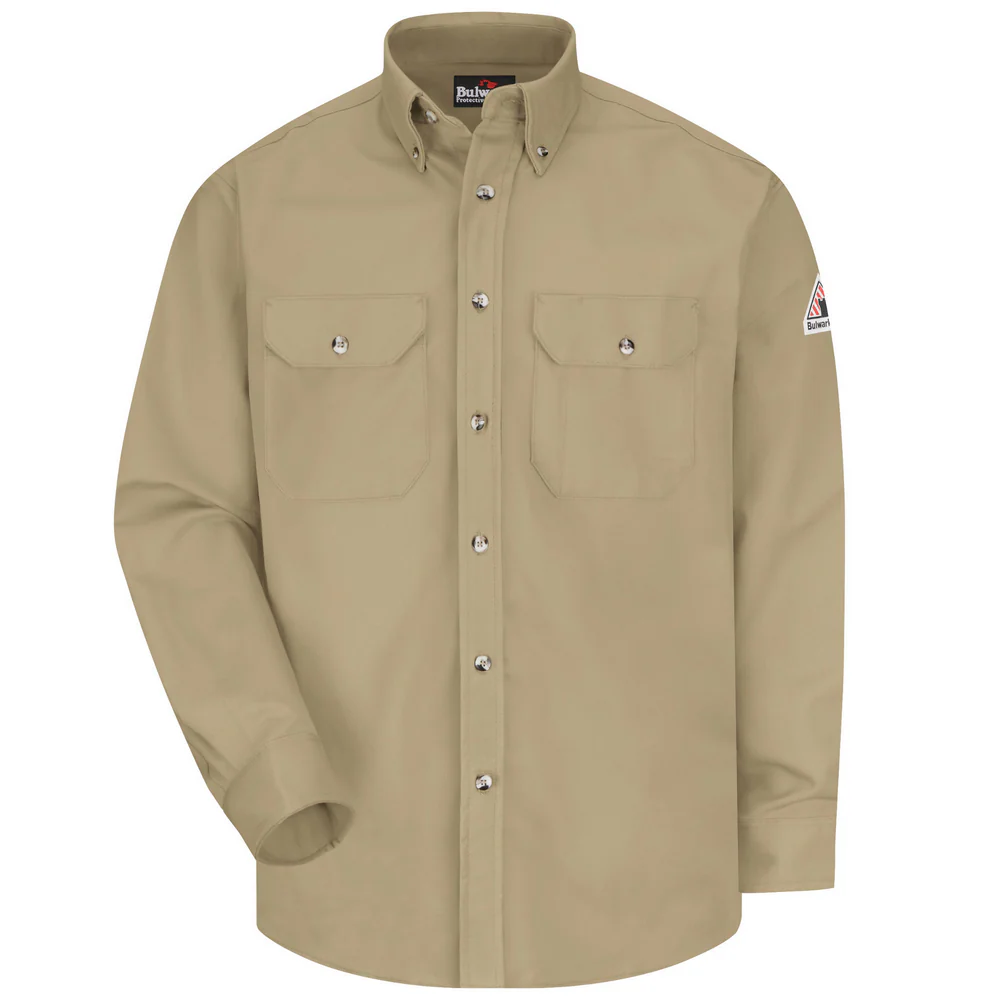 FR MIDWEIGHT DRESS UNIFORM SHIRT - KH-Khaki | Bulwark SLU2