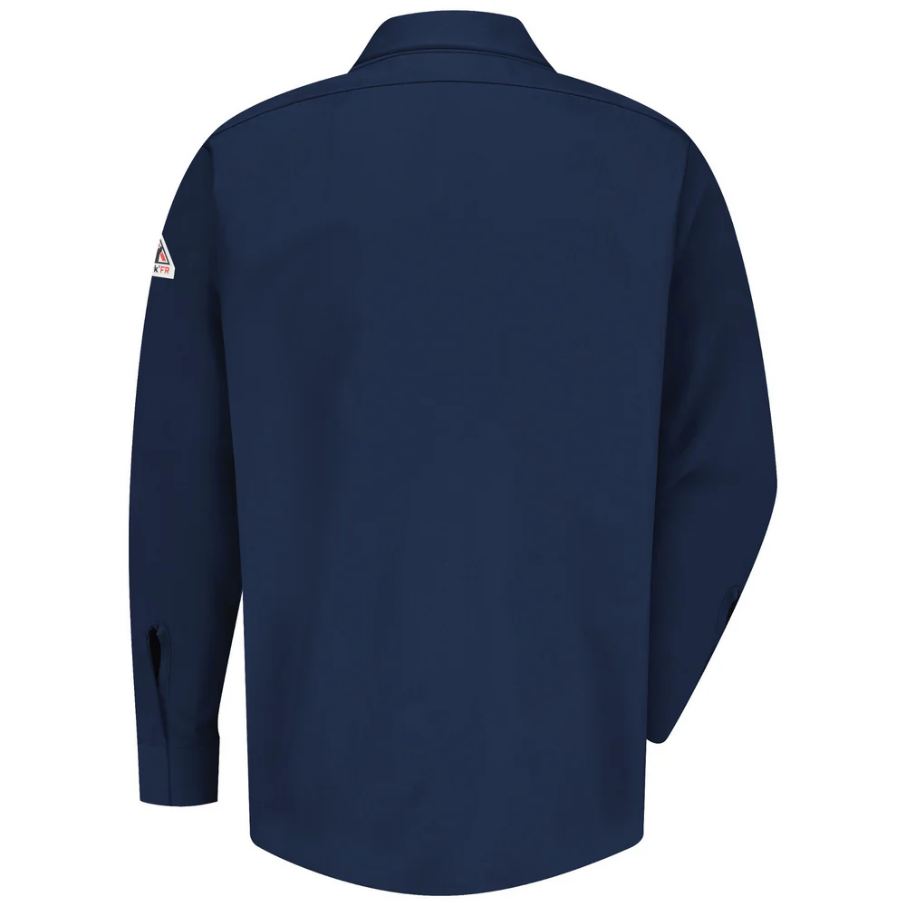 FR MIDWEIGHT GRIPPER-FRONT POCKETLESS WORK SHIRT - NV-Navy | Bulwark SLS2 - Image 2