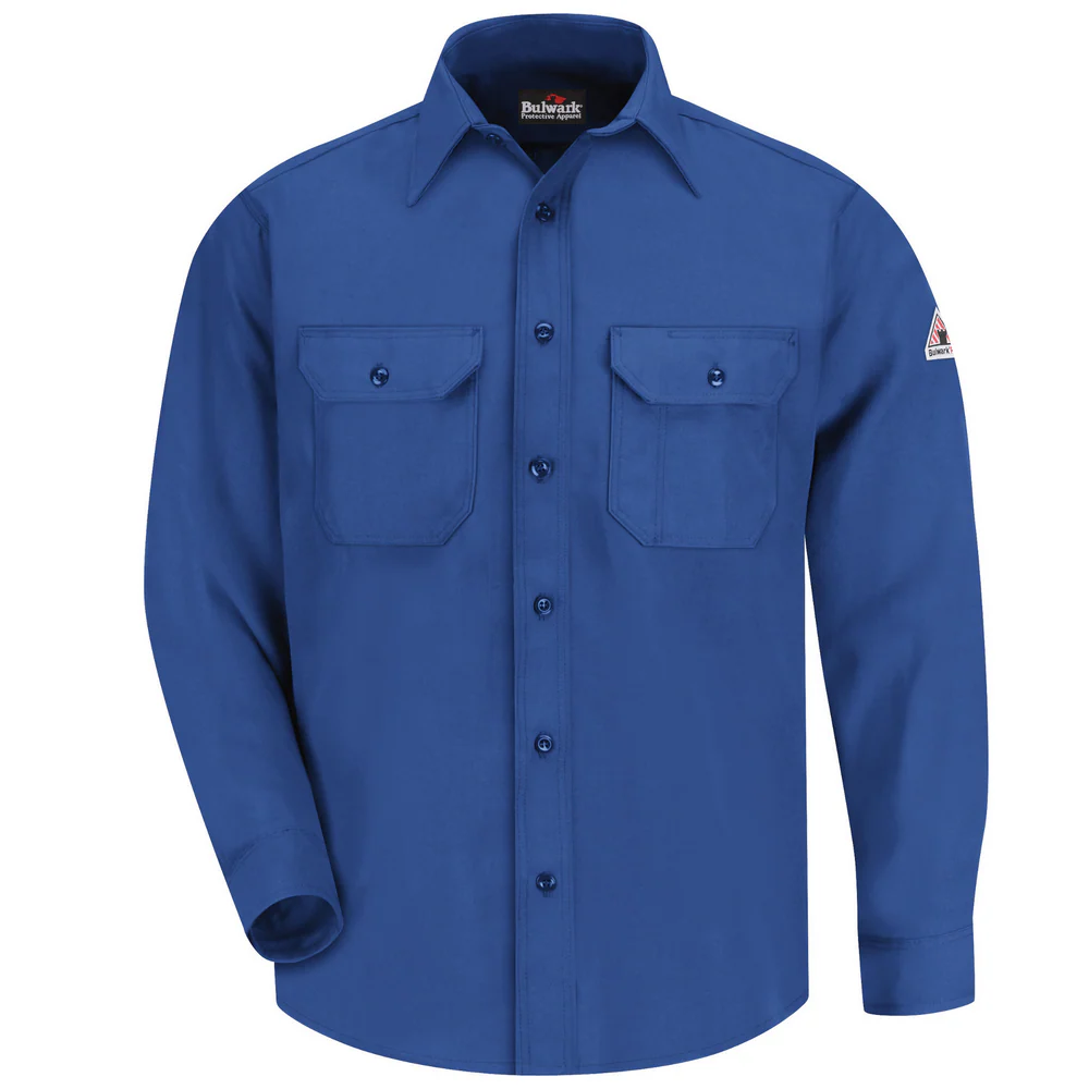 FR NOMEX BUTTON-FRONT UNIFORM SHIRT - RB-Royal Blue | Bulwark SND6