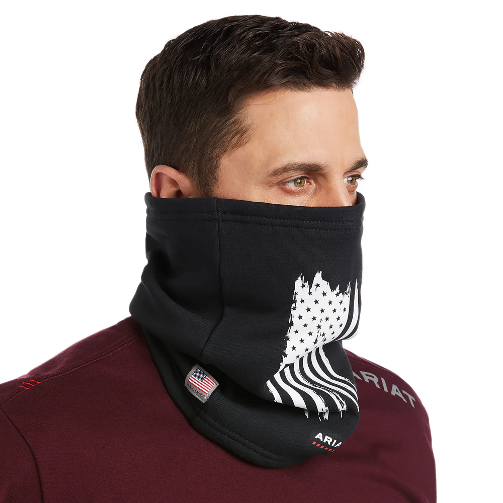 FR PRIMO FLEECE FLAG NECK/FACE GAITER - 001-Black | Ariat 10037033