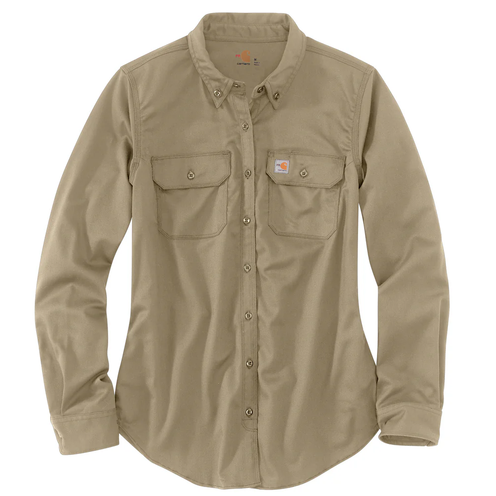 FR RUGGED FLEX TWILL SHIRT - 250-Khaki | Carhartt 102459