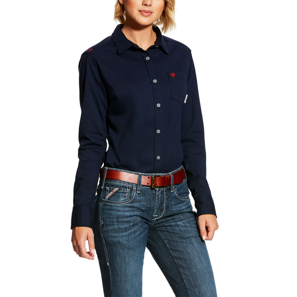 FR TAYLOR KNIT LONG SLEEVE WORK SHIRT - 410-Navy | Ariat 10025376