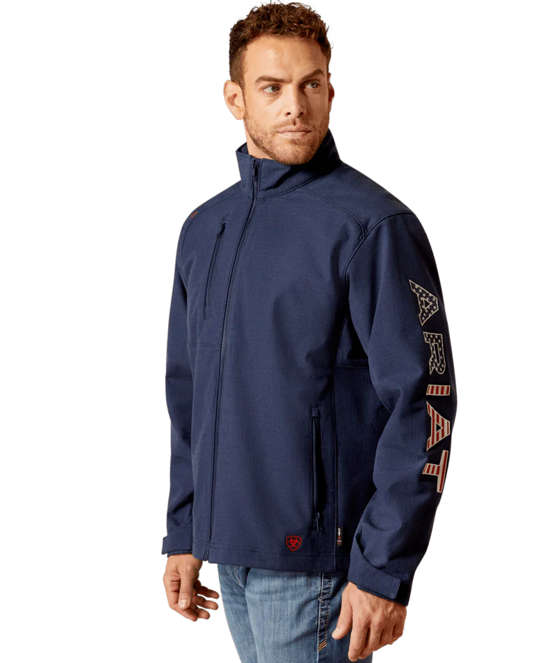 FR Team Logo Softshell Jacket - NVY-Navy | Ariat 10052856
