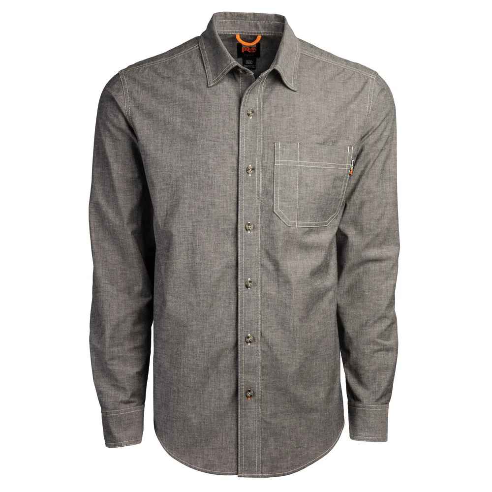 GRAFTON FLEX LONG SLEEVE CHAMBRAY SHIRT - F29-Carbon | Timberland PRO TB0A1V7F