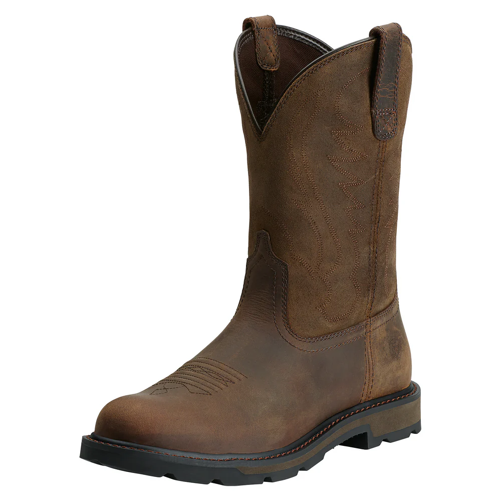 GROUNDBREAKER PULL-ON LEATHER WORK BOOT - 200-Brown | Ariat 10014238