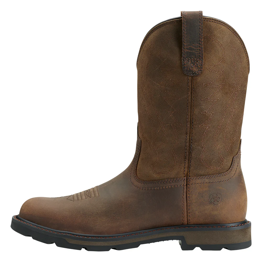 GROUNDBREAKER PULL-ON LEATHER WORK BOOT - 200-Brown | Ariat 10014238 - Image 2