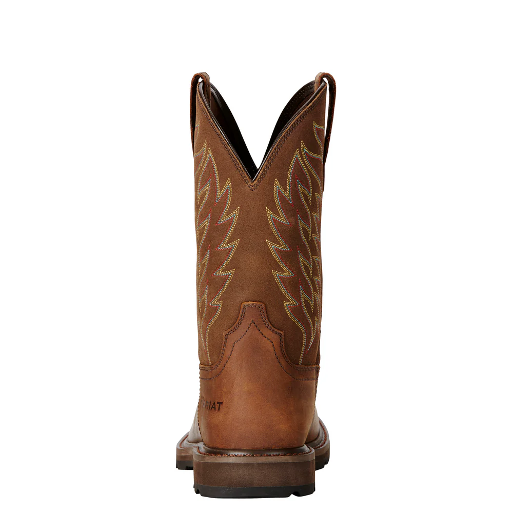 GROUNDBREAKER WIDE SQUARE STEEL TOE WORK BOOT - 200-Brown | Ariat 10021108 - Image 3