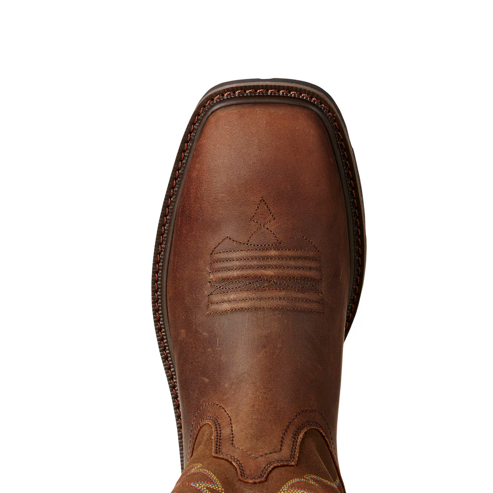 GROUNDBREAKER WIDE SQUARE TOE BOOT - 200-Brown | Ariat 10020059 - Image 4