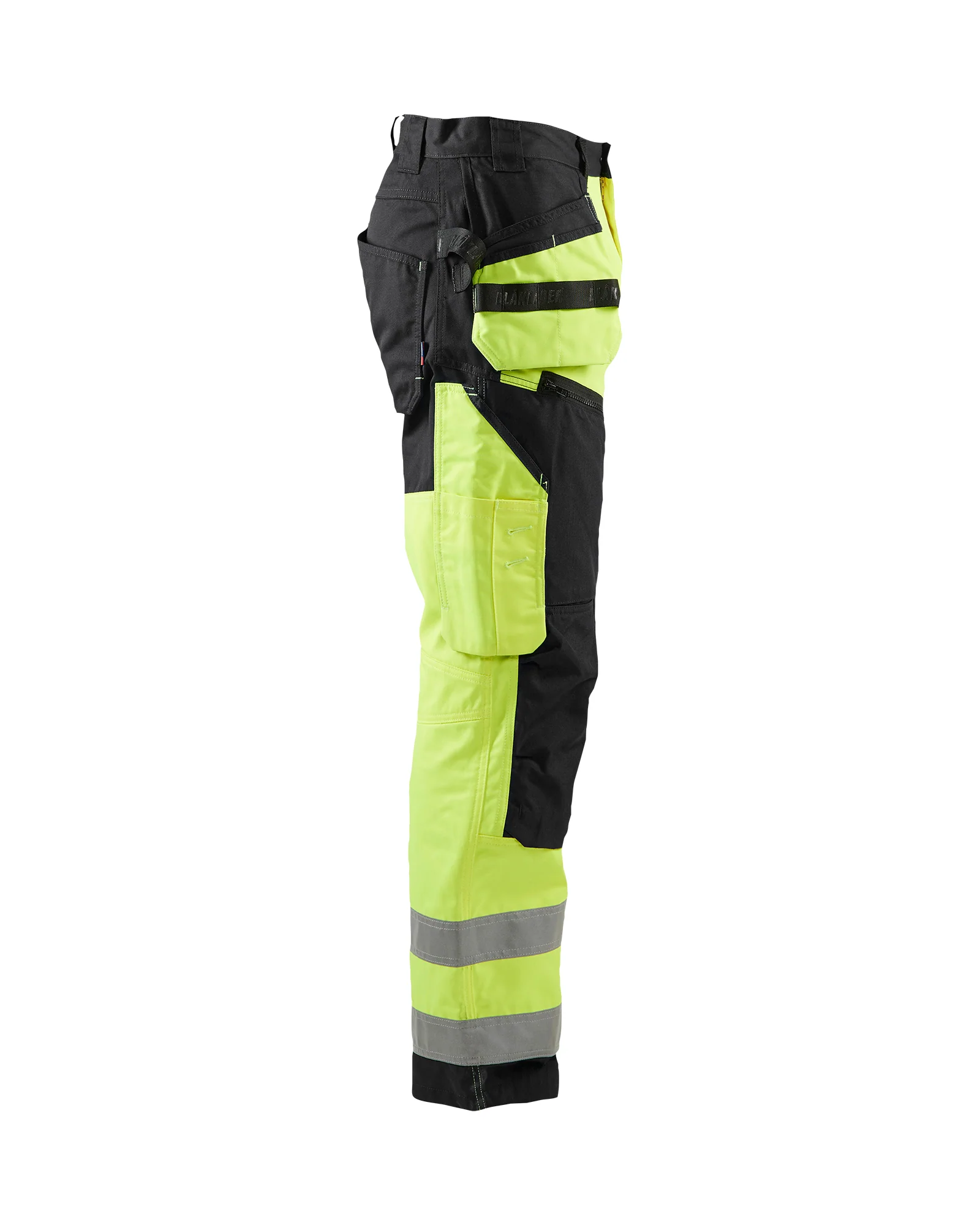 HI-VIS X1600 WORK PANTS - 3399-Yellow HiViz/Black | Blaklader 16091860 - Image 2