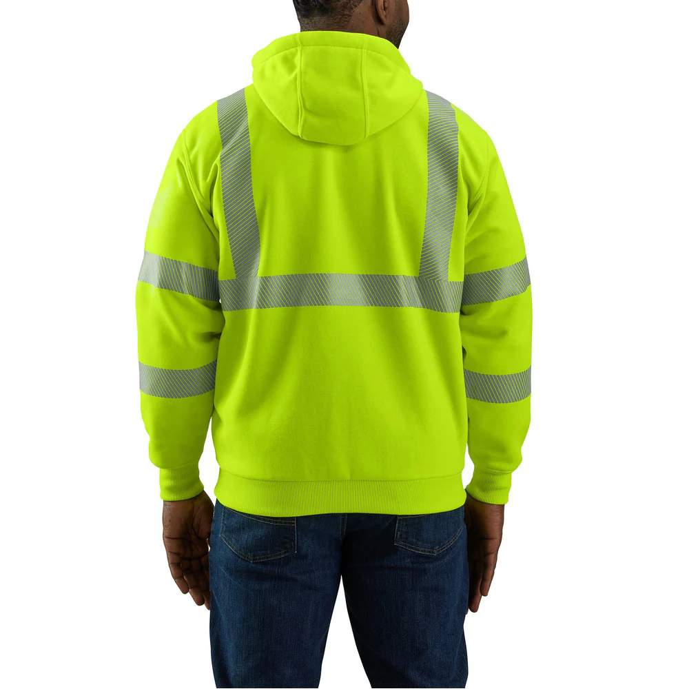 High-Visibility Rain Defender Loose Fit Midweight Thermal-Lined Full-Zip Class 3 Sweatshirt - BLM-Brite Lime | Carhartt 104988