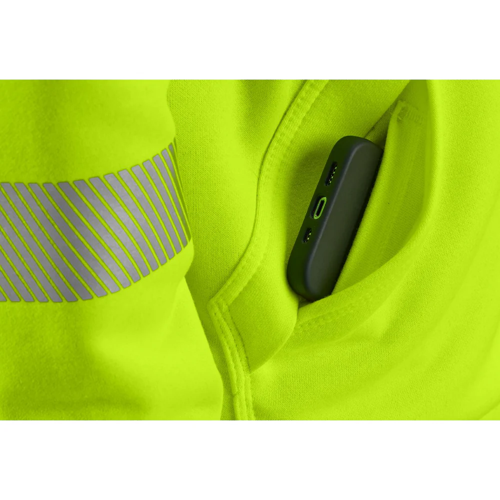 High-Visibility Rain Defender Loose Fit Midweight Thermal-Lined Full-Zip Class 3 Sweatshirt - BLM-Brite Lime | Carhartt 104988 - Image 3