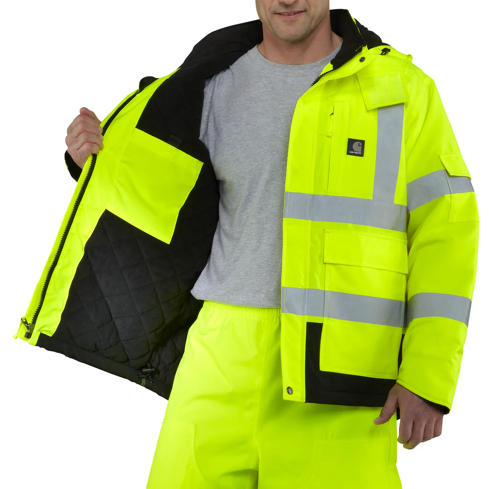 High-Visibility Waterproof Loose Fit Heavyweight Insulated Class 3 Jacket - BLM-Brite Lime | Carhartt 106694 - Image 3