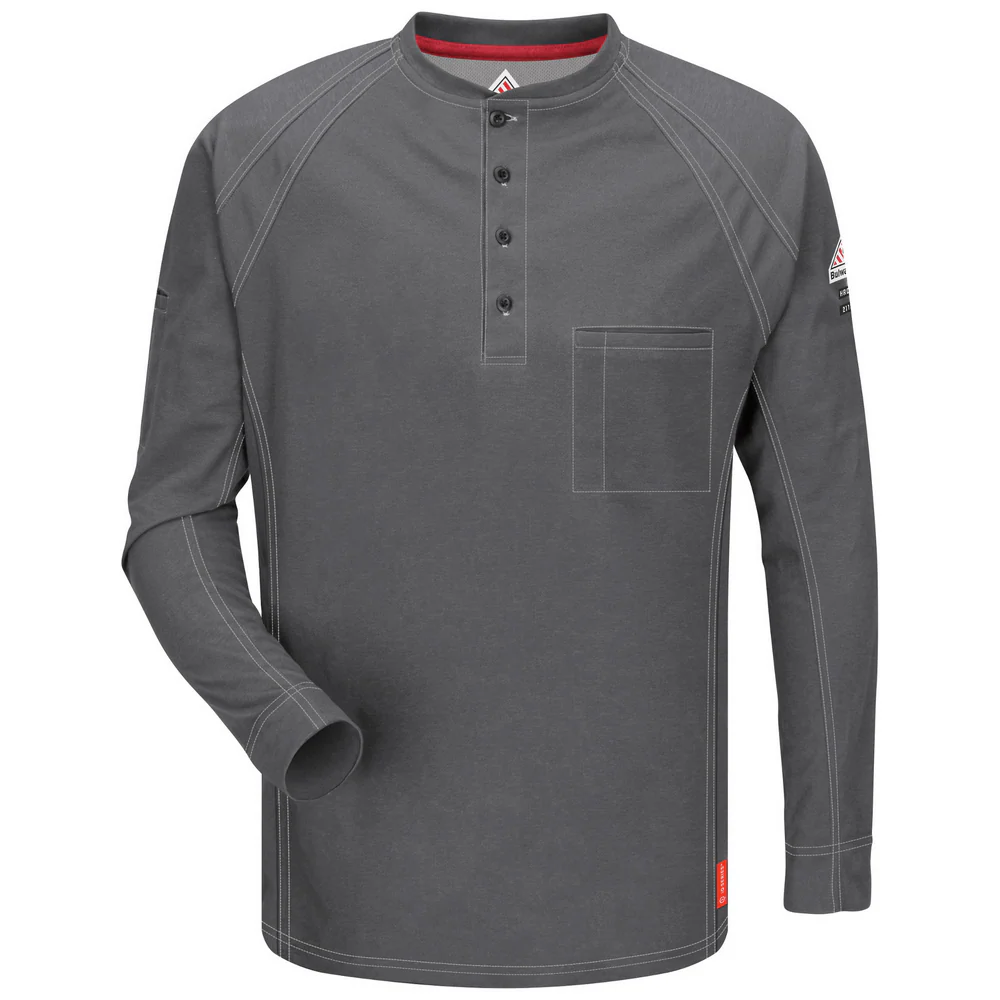 IQ SERIES COMFORT KNIT FR HENLEY - CH-Charcoal | Bulwark QT20