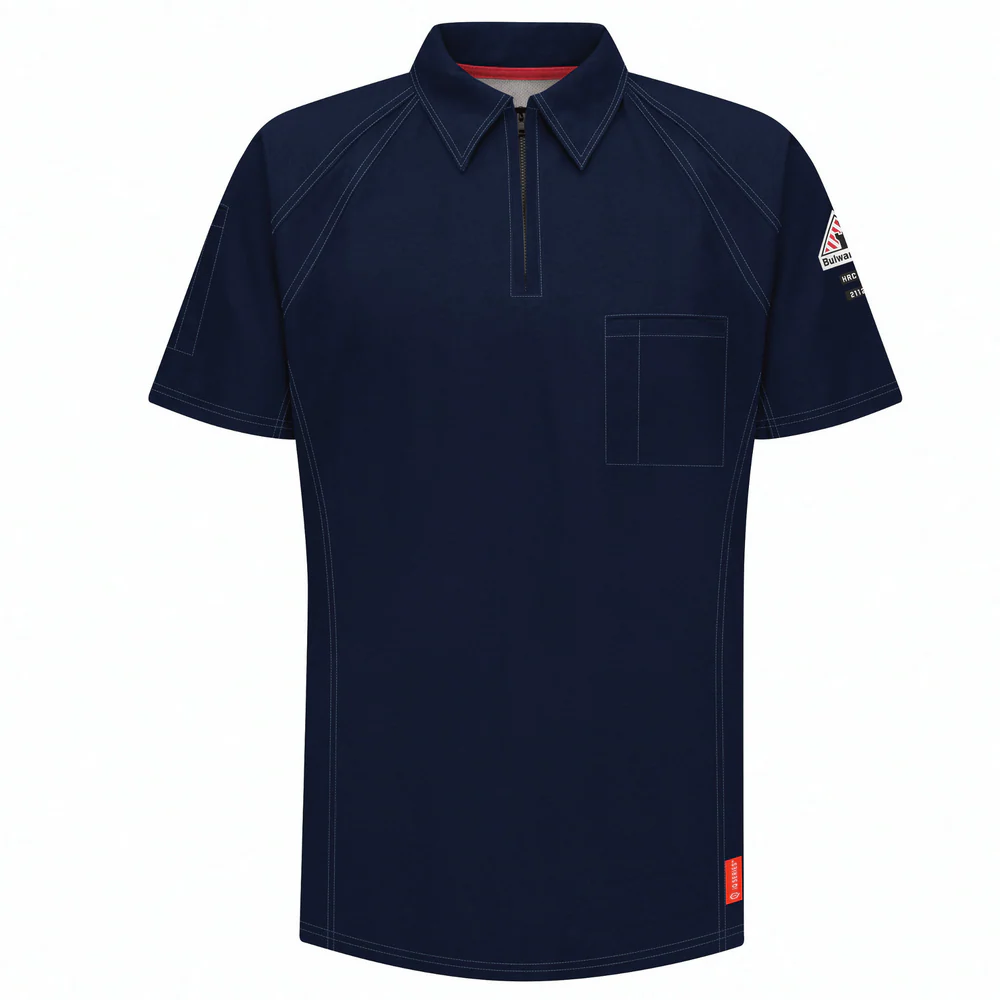 IQ SERIES COMFORT KNIT FR SHORT SLEEVE POLO - DB-Dark Blue | Bulwark QT10
