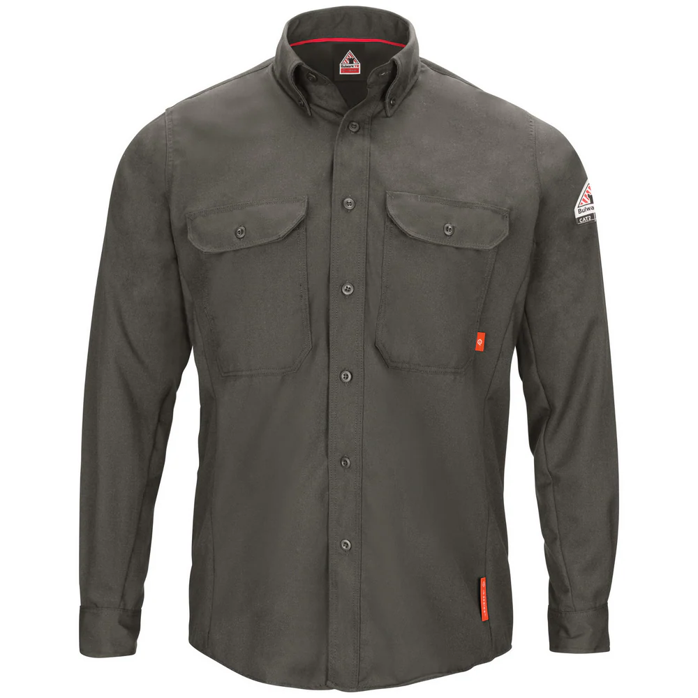 IQ SERIES FR LIGHTWEIGHT COMFORT WOVEN LONG SLEEVE SHIRT - DG-Dark Grey | Bulwark QS50