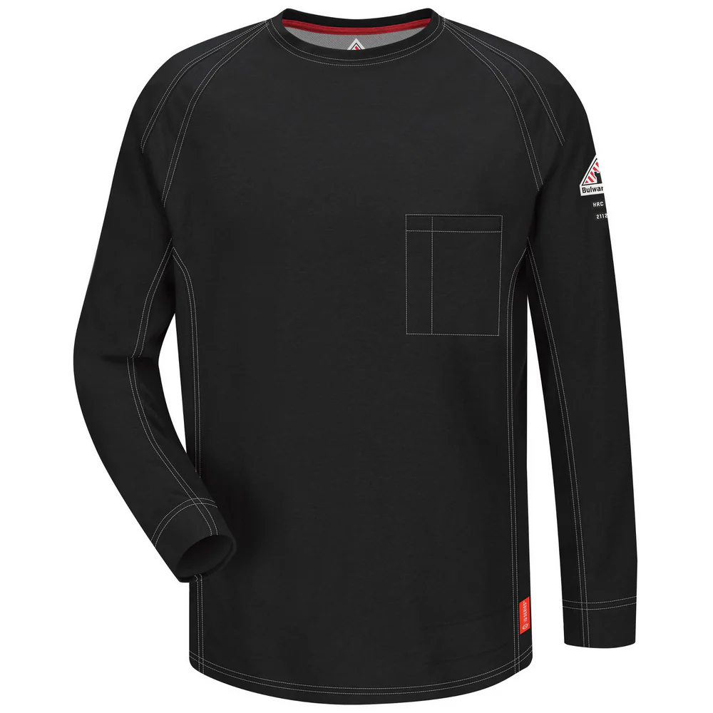 IQ SERIES FR LONG SLEEVE COMFORT KNIT T-SHIRT - BK-Black | Bulwark QT32