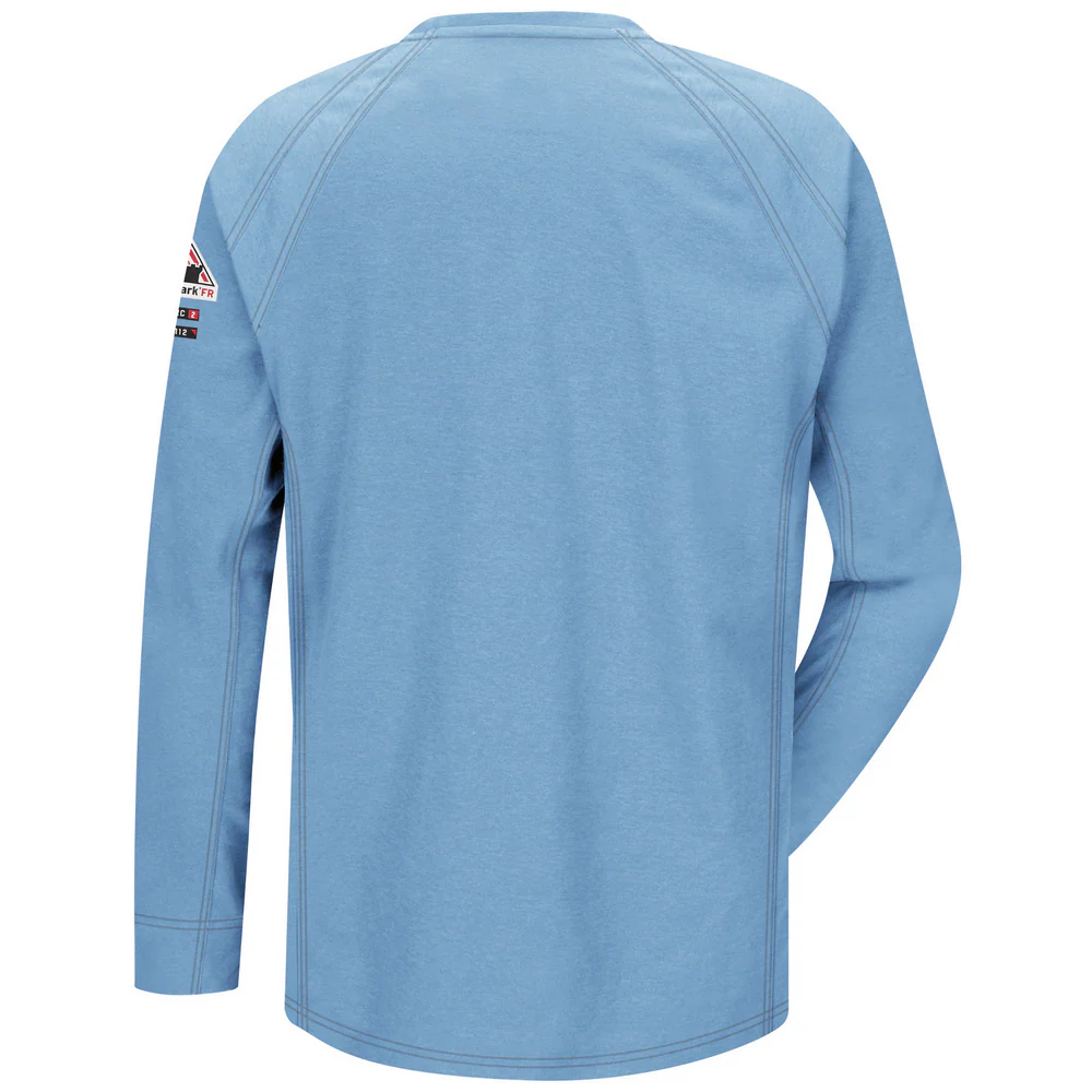 IQ SERIES FR LONG SLEEVE COMFORT KNIT T-SHIRT - BL-Blue | Bulwark QT32 - Image 2