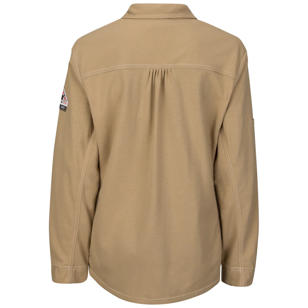 IQ SERIES LONG SLEEVE FR POLO - KH-Khaki | Bulwark QT15 - Image 2