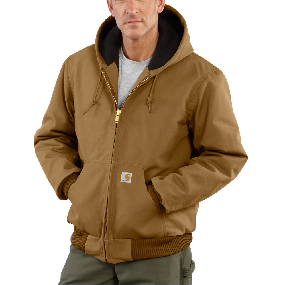 J140 Loose Fit Firm Duck Insulated Flannel-Lined Active Jac - BRN-Carhartt Brown | Carhartt 106673 - Image 4