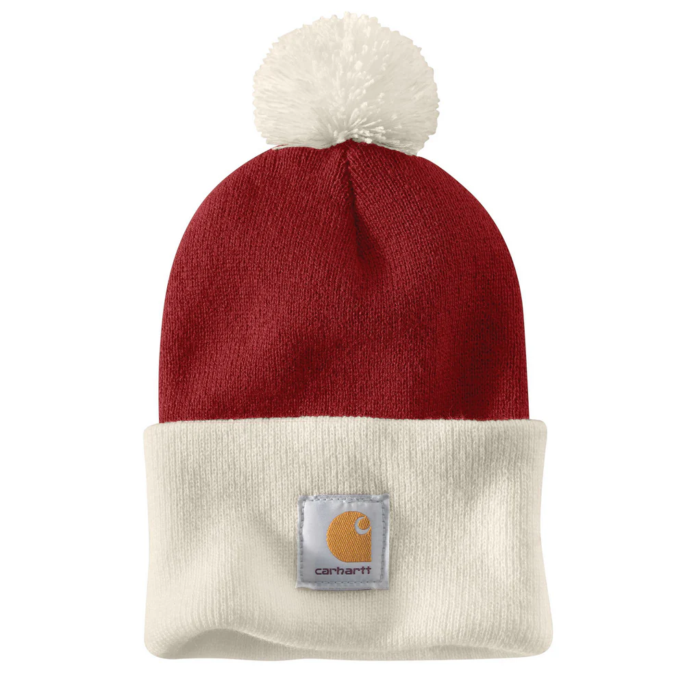 Knit Pom Cuffed Beanie - R99-Crabapple | Carhartt 103343