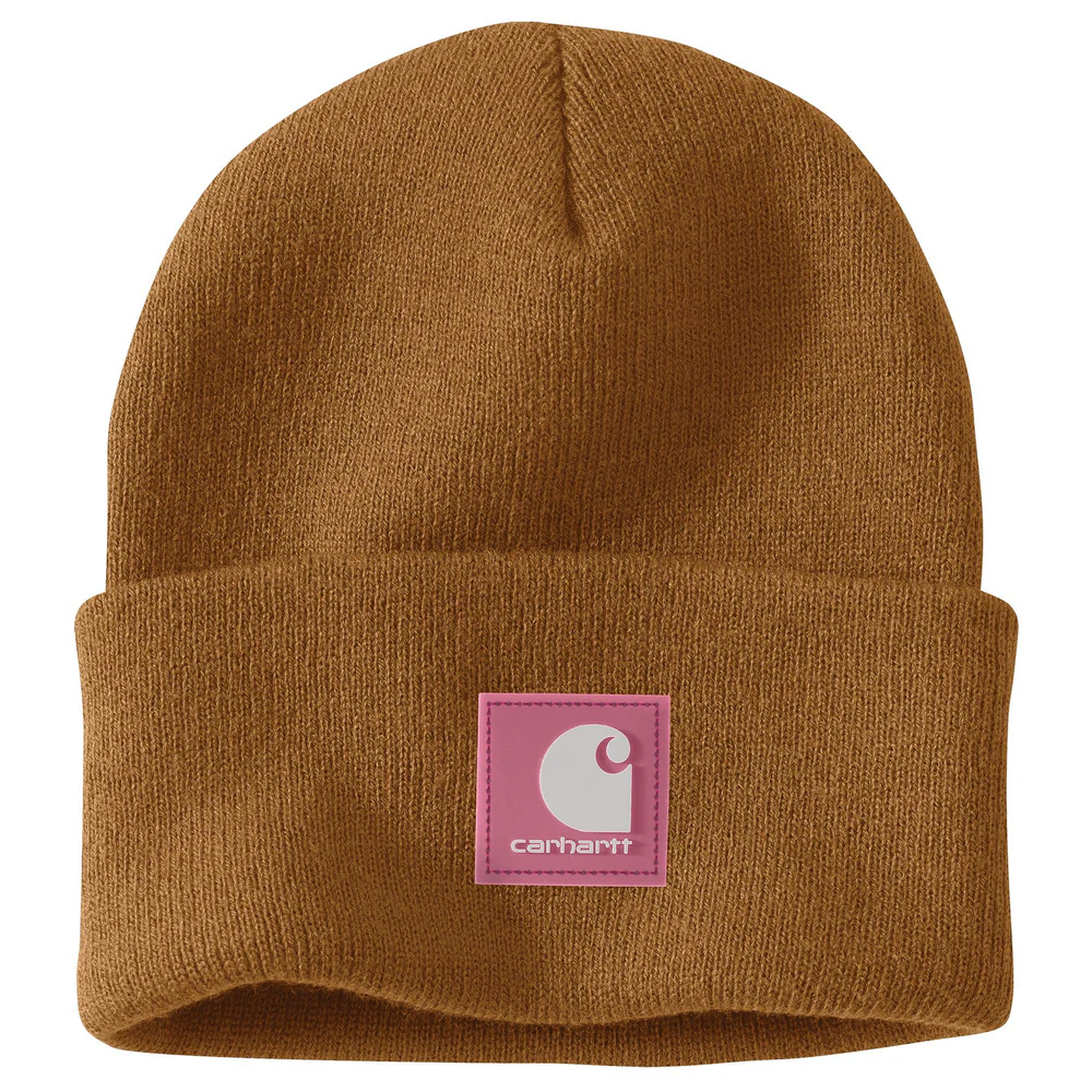 Knit Rubber Patch Beanie - BRN-Carhartt Brown | Carhartt 106920