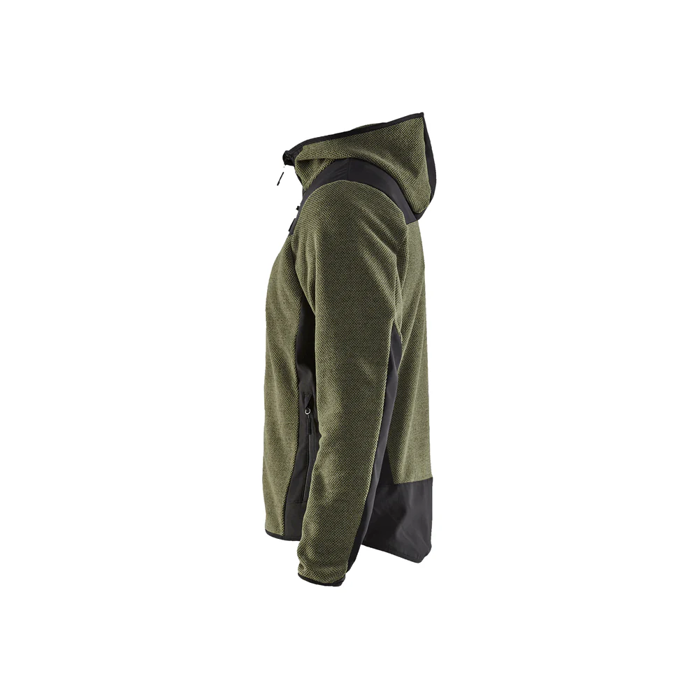 Knitted Fleece Jacket - 4199-Autumn Green/Black | Blaklader 47402536 - Image 4