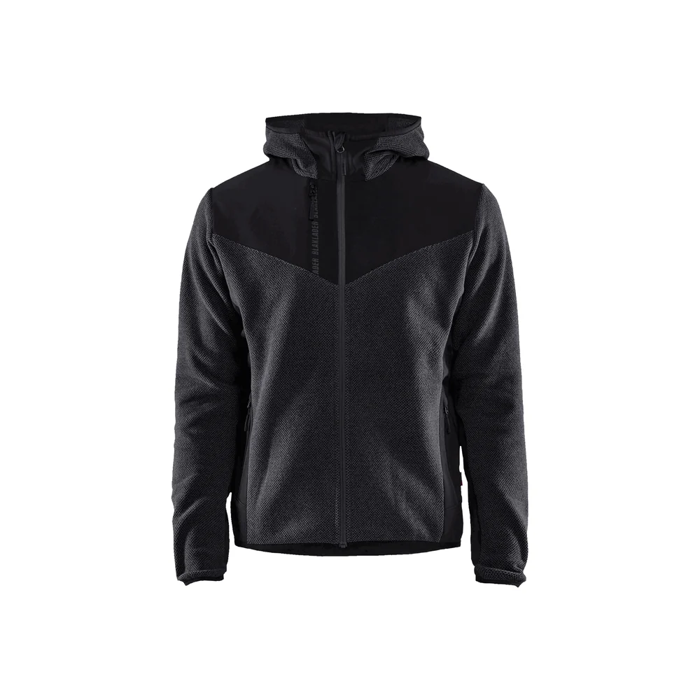 Knitted Fleece Jacket - 9799-Dark Grey/Black | Blaklader 47402536 - Image 2