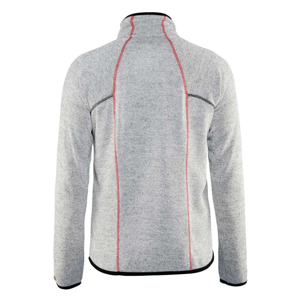 KNITTED JACKET - 9056-Grey Melange/Red | Blaklader 49652117 - Image 2