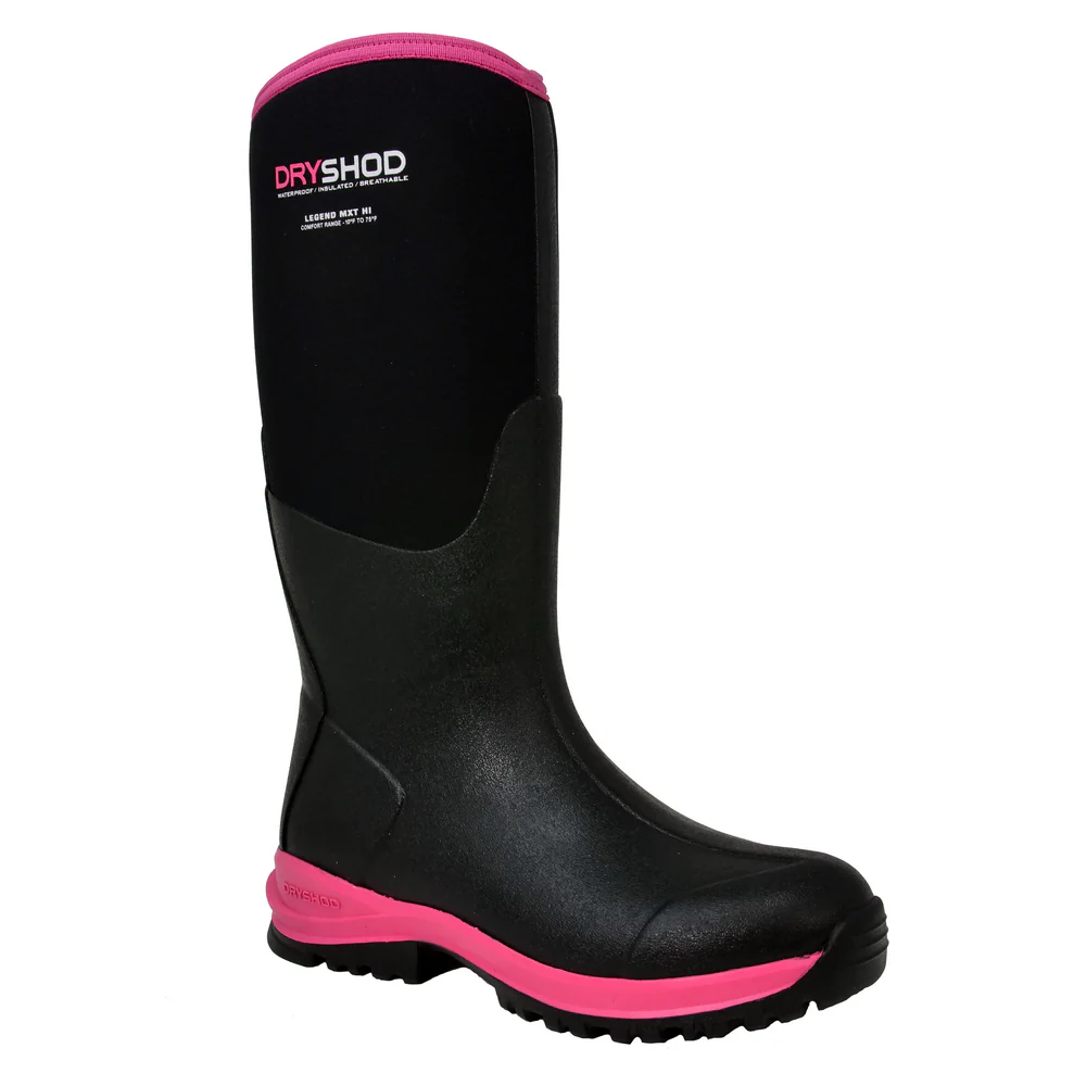 LEGEND MXT ADVENTURE BOOTS - BKPN-Black & Pink | Dryshod LGXWHBKPN
