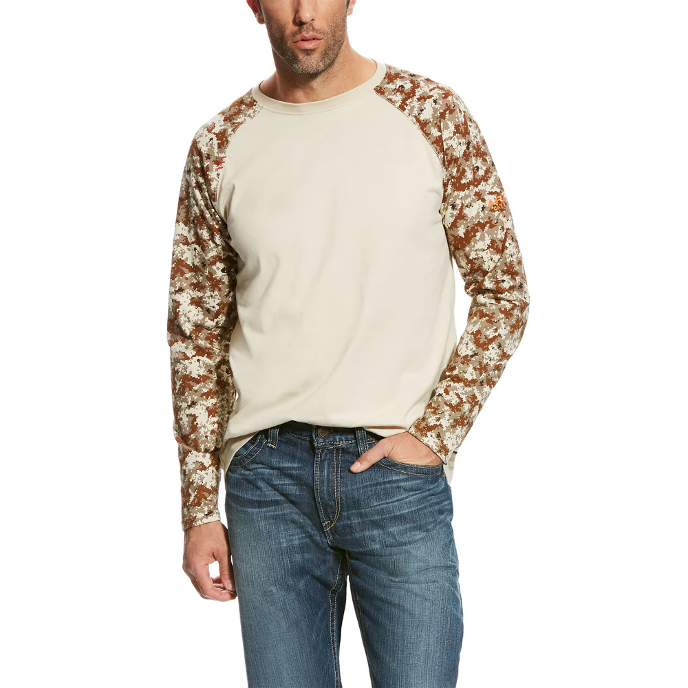 LONG SLEEVE BASEBALL FR T-SHIRT - 250-Beige/Khaki | Ariat 10023955