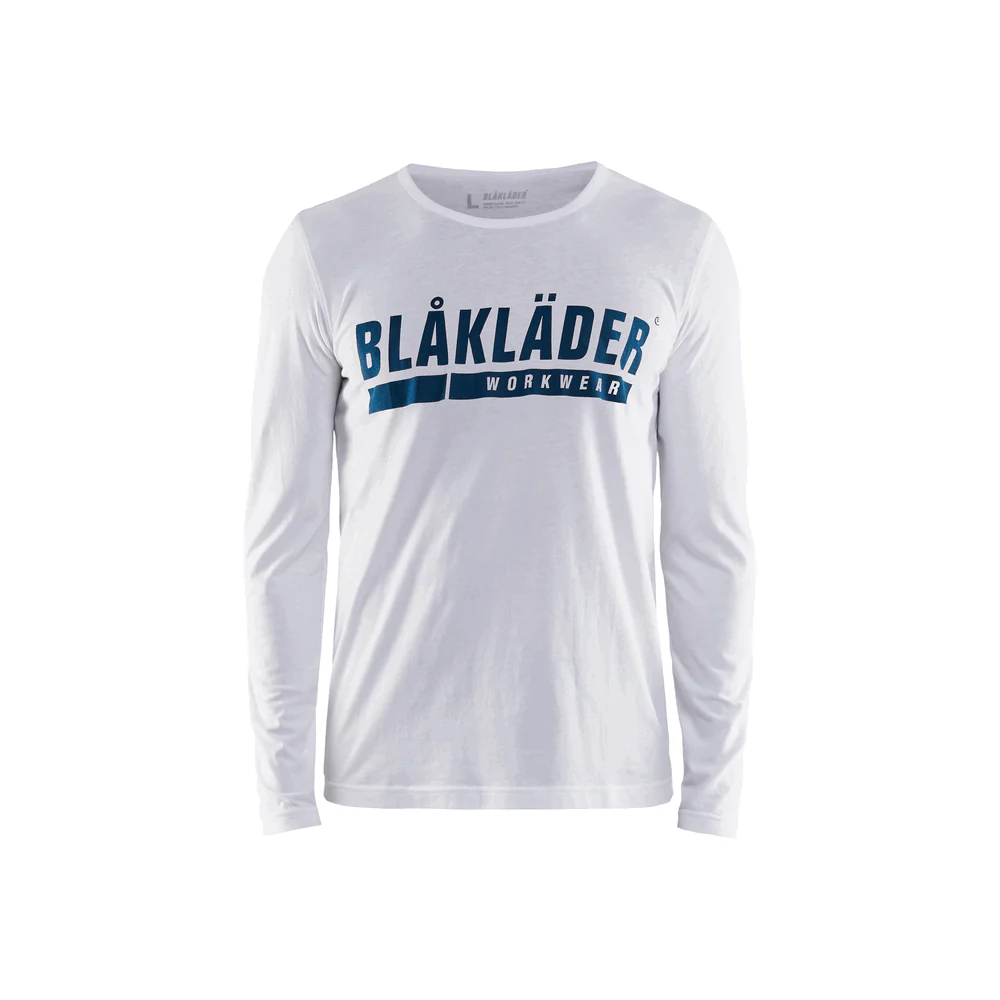 Long Sleeve Branded T-Shirt - 1000-White | Blaklader 35571042 - Image 2