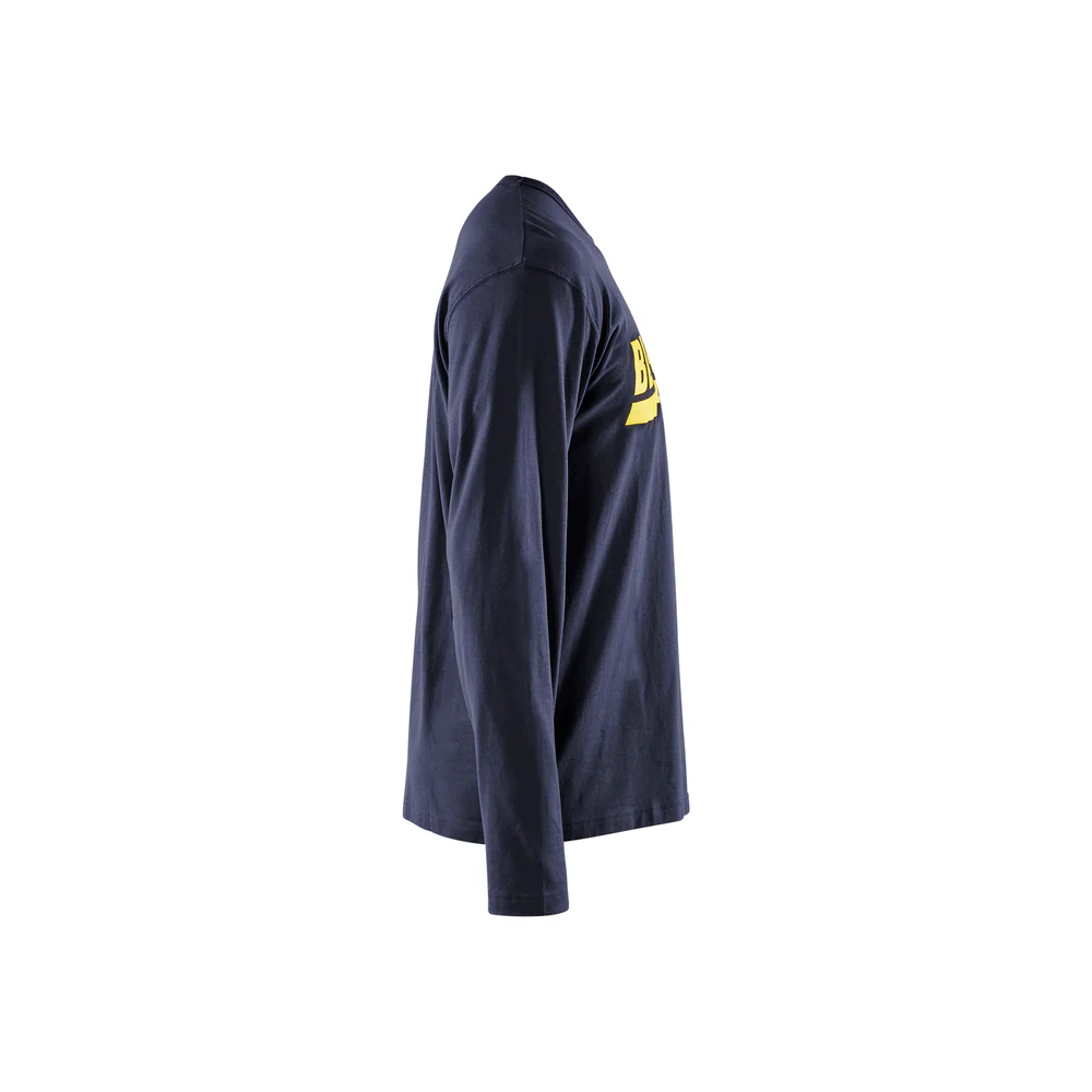 Long Sleeve Branded T-Shirt - 8600-Dark Navy Blue | Blaklader 35571042 - Image 3