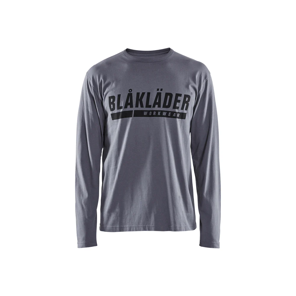 Long Sleeve Branded T-Shirt - 9400-Grey | Blaklader 35571042 - Image 2