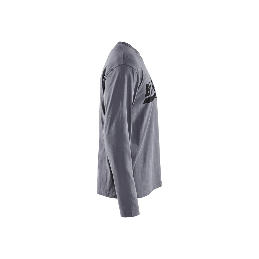 Long Sleeve Branded T-Shirt - 9400-Grey | Blaklader 35571042 - Image 3