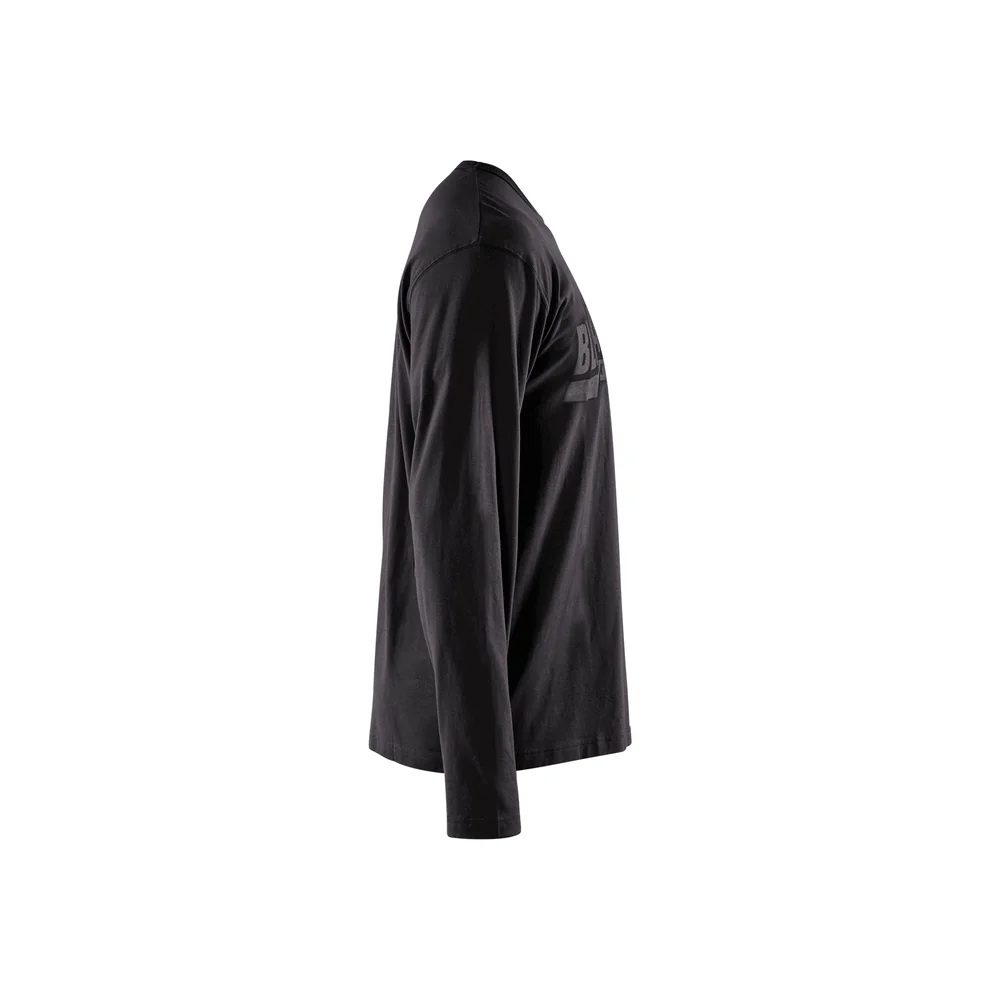 Long Sleeve Branded T-Shirt - 9900-Black | Blaklader 35571042 - Image 3