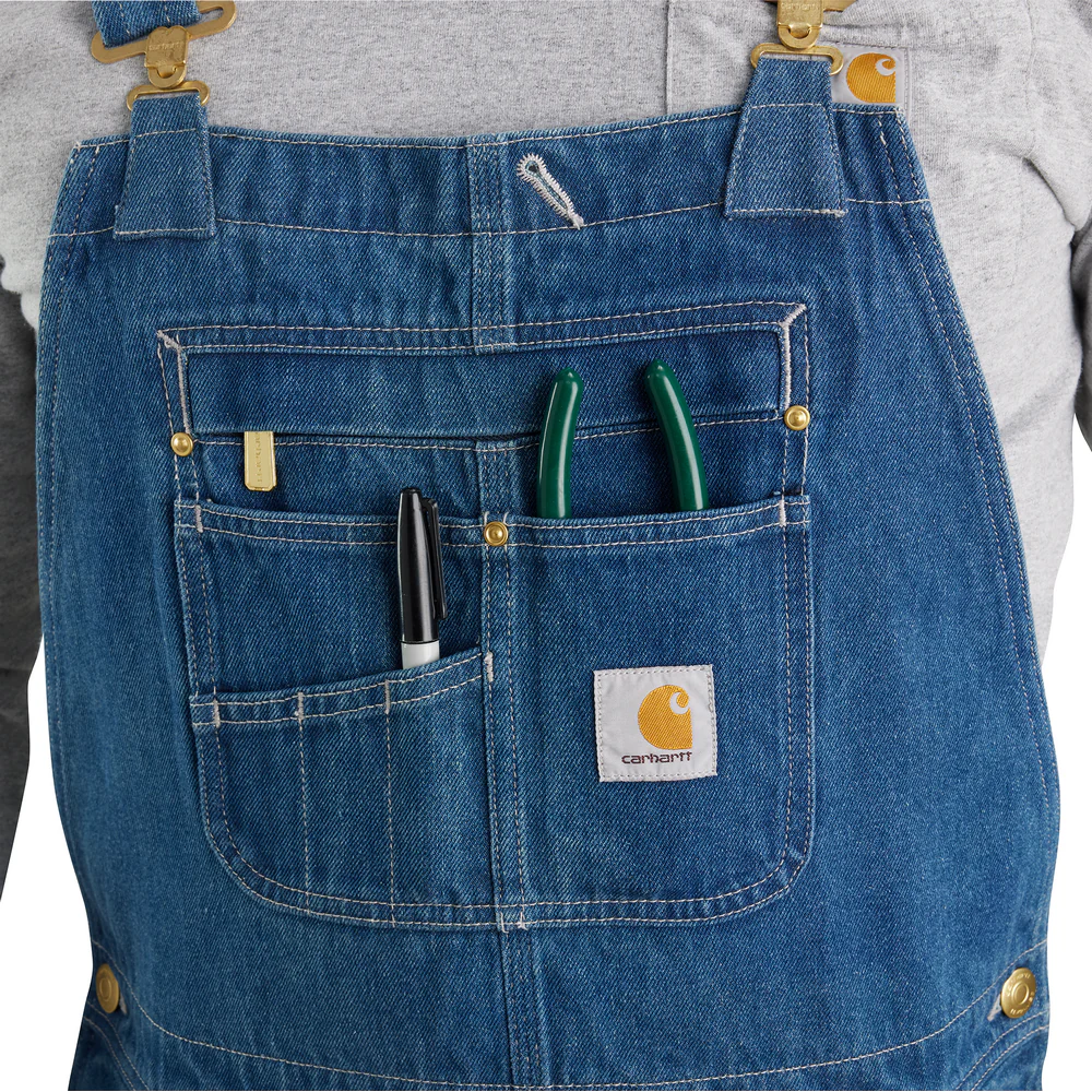 Loose Fit Denim Bib Overall - DST-Darkstone | Carhartt 104672 - Image 2