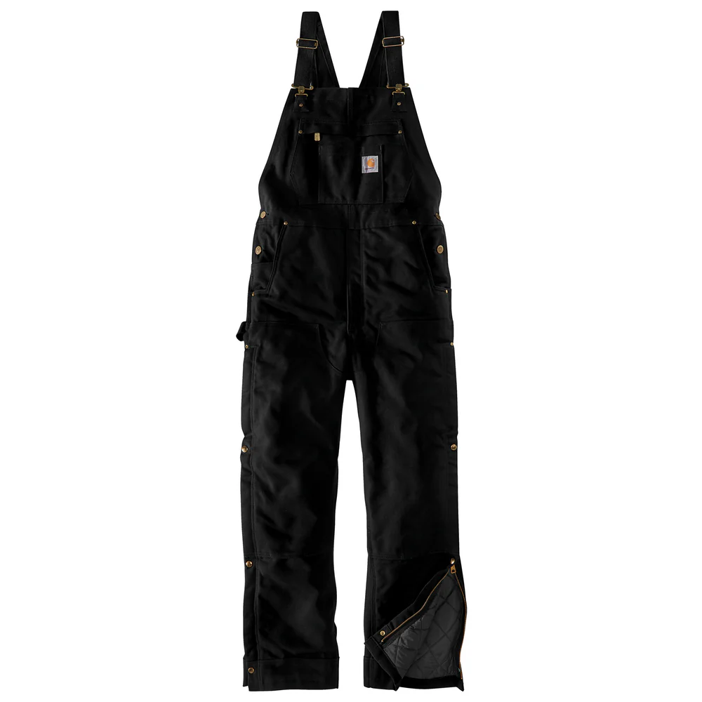 Loose Fit Firm Duck Insulated Bib Overall - BLK-Black | Carhartt 106672 - Image 3
