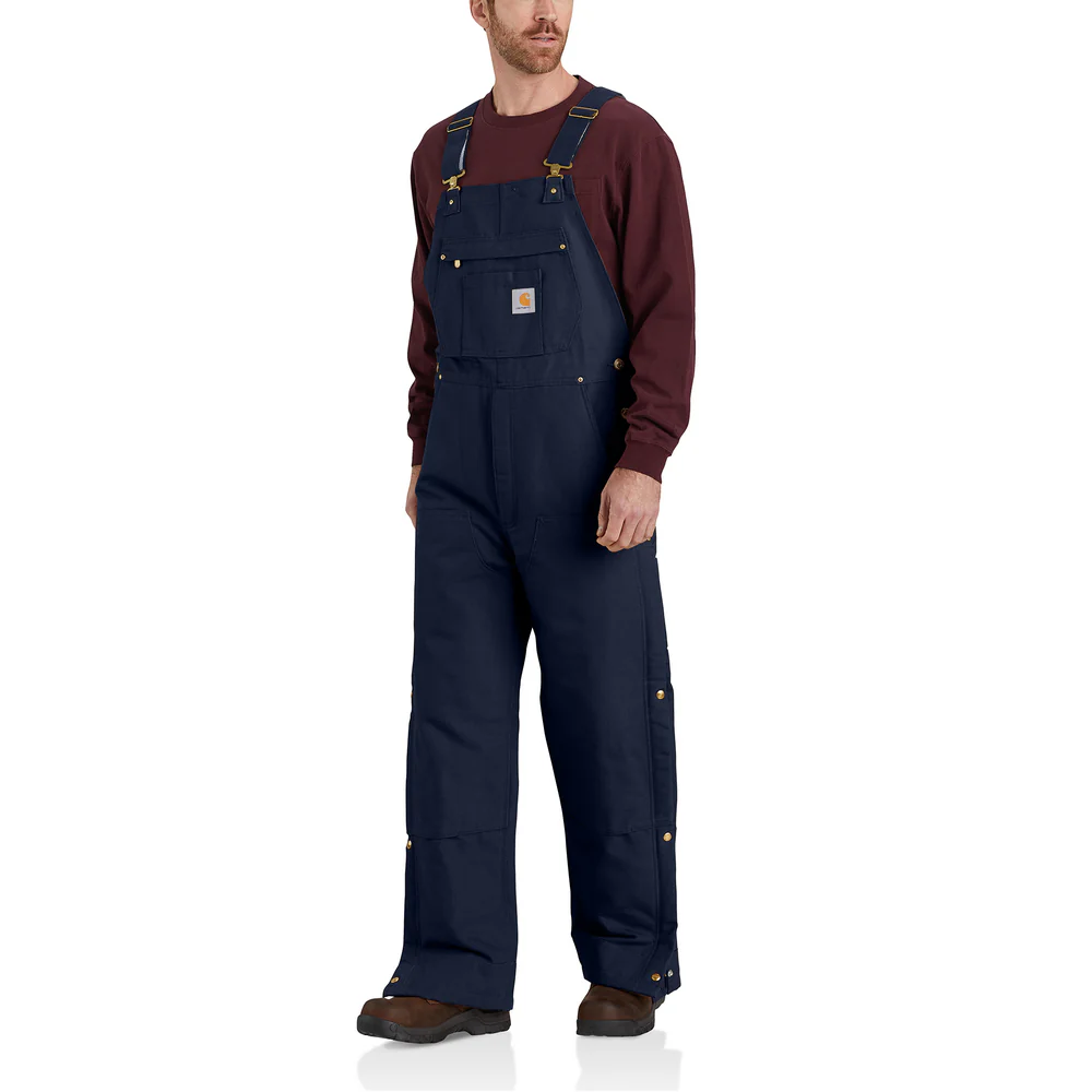 Loose Fit Firm Duck Insulated Bib Overall - DNY-Dark Navy | Carhartt 106672 - Image 2